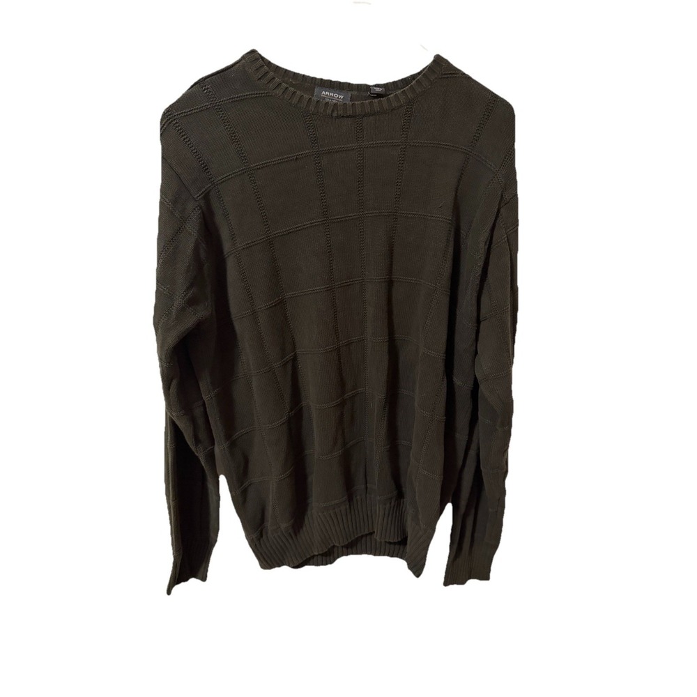 olive green Arrow men's crewneck sweater Size M